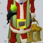 Character wearing warm gear setup for Wintertodt, including Fire Cape and Santa outfit, holding a bronze axe and tinderbox.