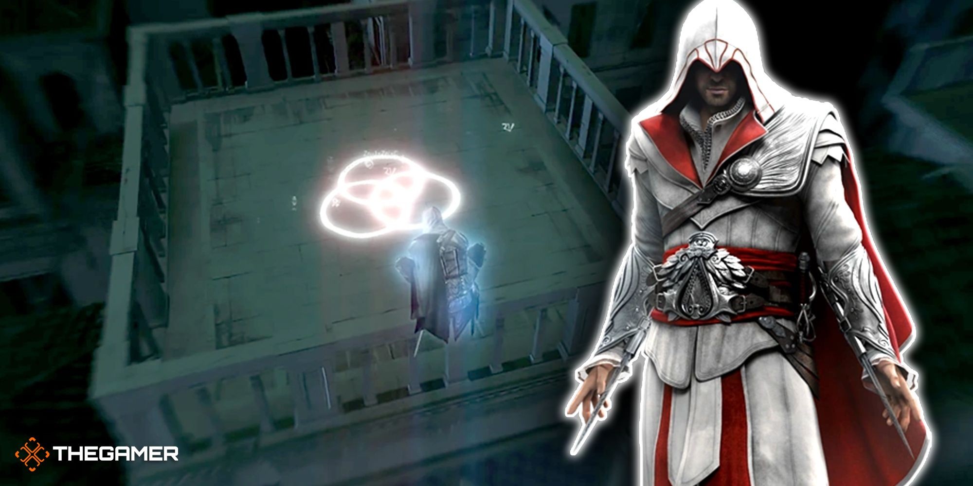 Ezio collecting feathers in Assassin's Creed 2