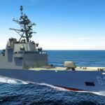 Artist's rendition of the US Navy's Constellation-class guided missile frigate FFG 62, highlighting its design and multi-mission capabilities as a next-generation surface combatant.