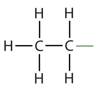 Structural formula of radical ethyl.