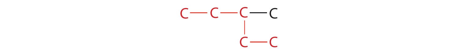 The red Carbon chain indicates the longest chain. 