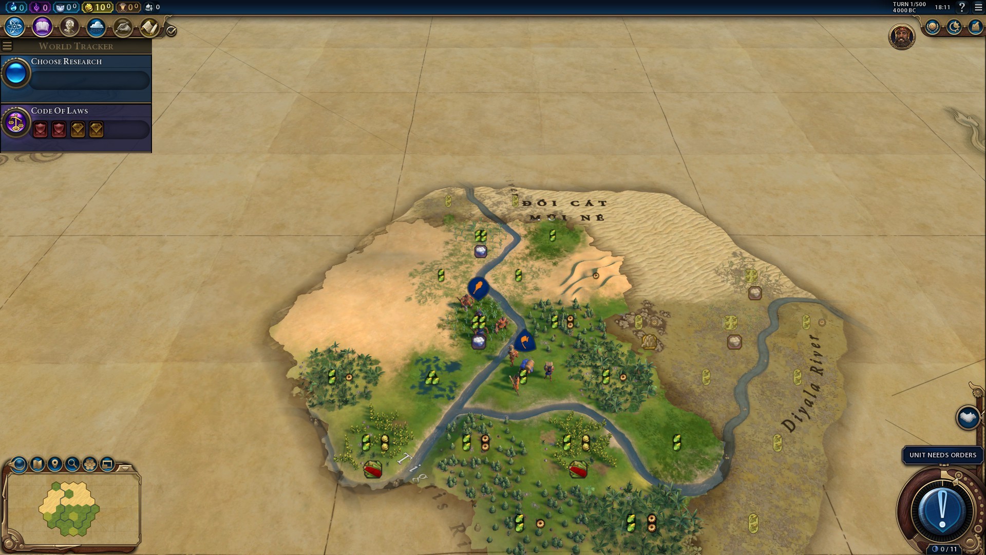 Civ 6 Settler Placement Example avoiding wood