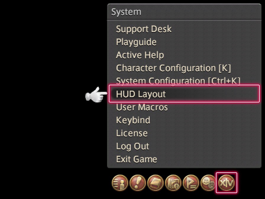 Accessing HUD Layout Menu via System Menu