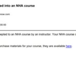 NHA Course Enrollment Confirmation Email: Step 1 to Access Study Guide