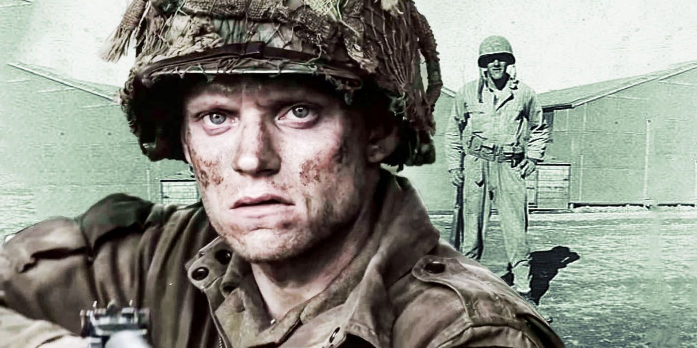 Custom image of Marc Warren as Blithe in Band of Brothers and a photograph of the real Albert Blithe