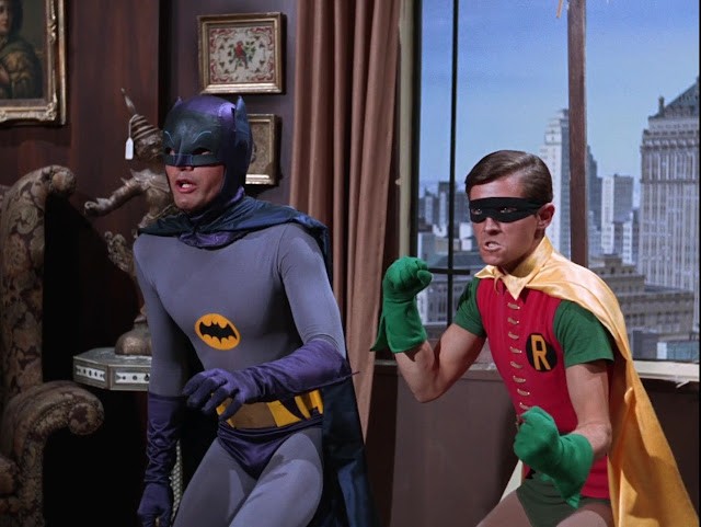 Adam West and Burt Ward in Batman 1966 TV series pilot episode