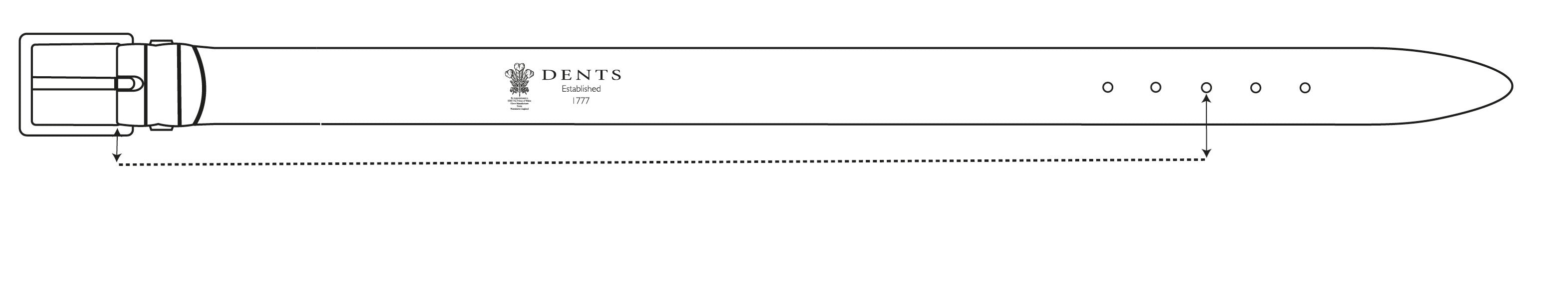 Diagram of a belt showing holes and keeper