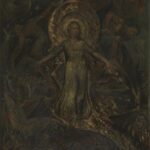 William Blake (British, 1757-1827) The Spiritual Form of Pitt Guiding Behemoth 1805 Tempera and gold on canvas Tate. Purchased 1882