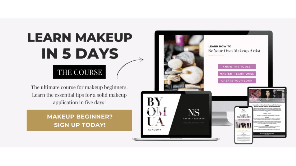 Learn Makeup in 5 Days Course Banner for Makeup Beginners