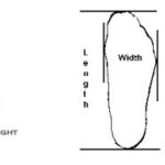 Close-up image of foot tracing for cowboy boot sizing, highlighting instep measurement points