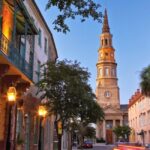 Downtown Charleston South Carolina skyline at sunset