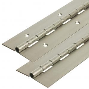 Piano hinges for medium duty applications providing continuous support and smooth operation