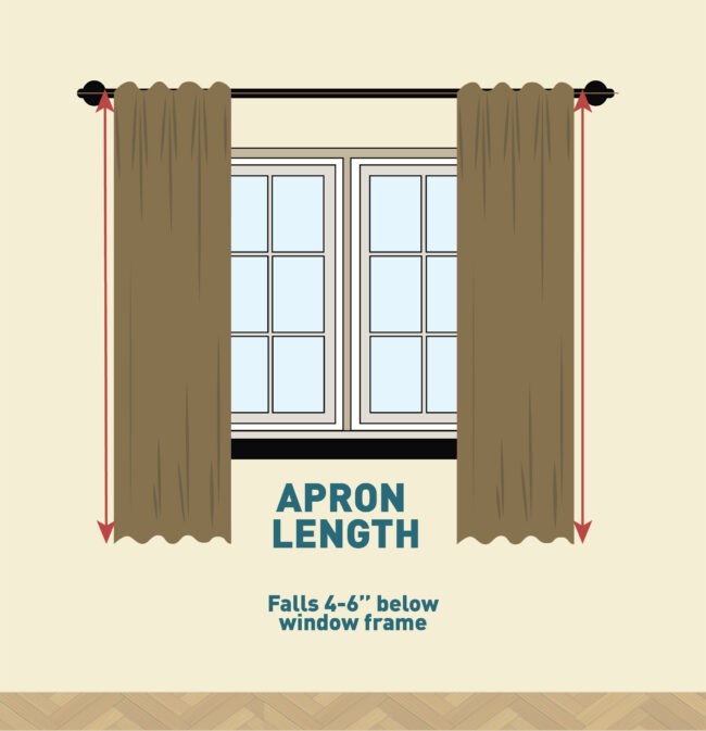 Apron length curtains in a breakfast nook, showing a casual and functional style