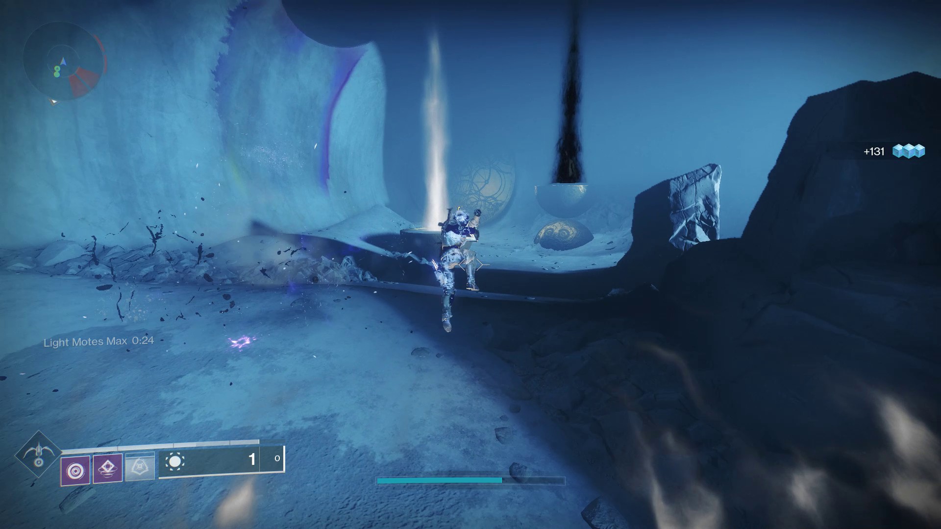 Guardians standing near Light and Darkness pillars in Destiny 2 Prophecy dungeon entrance