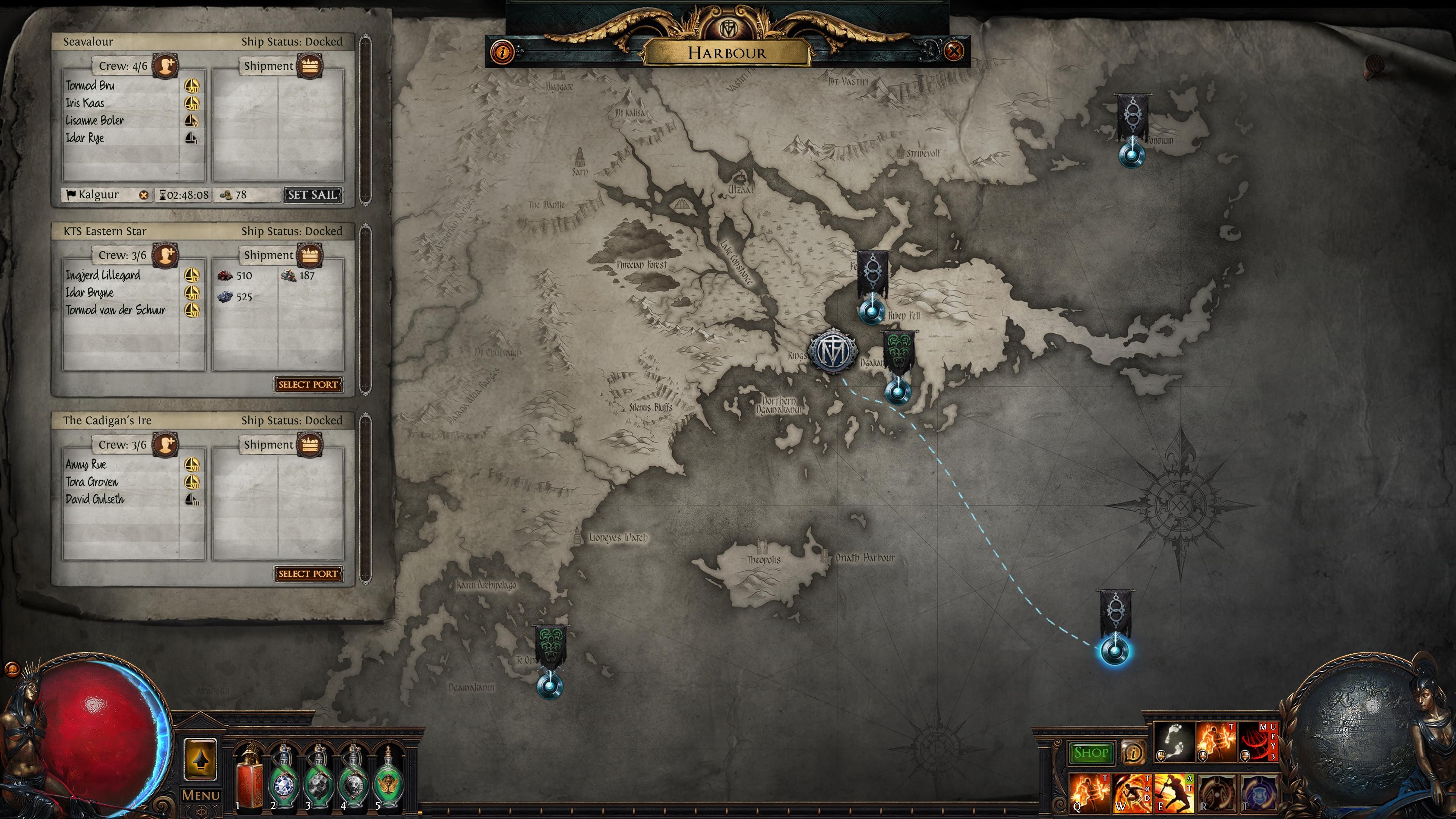 Path of Exile Shipping Guide: User Interface for Managing Shipments and Resources