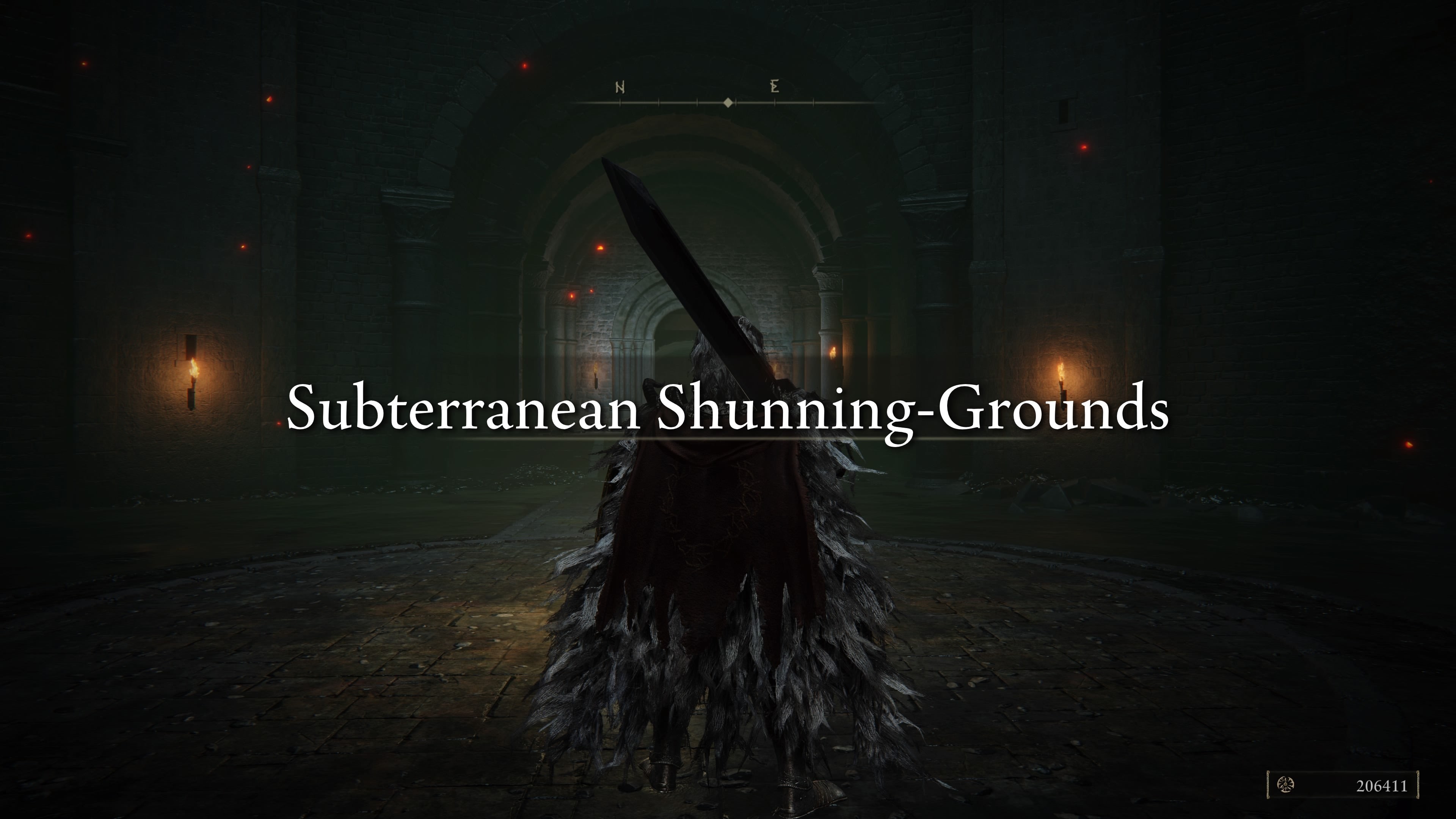 The player character enters the underground region of the Subterranean Shunning-Grounds in Elden Ring