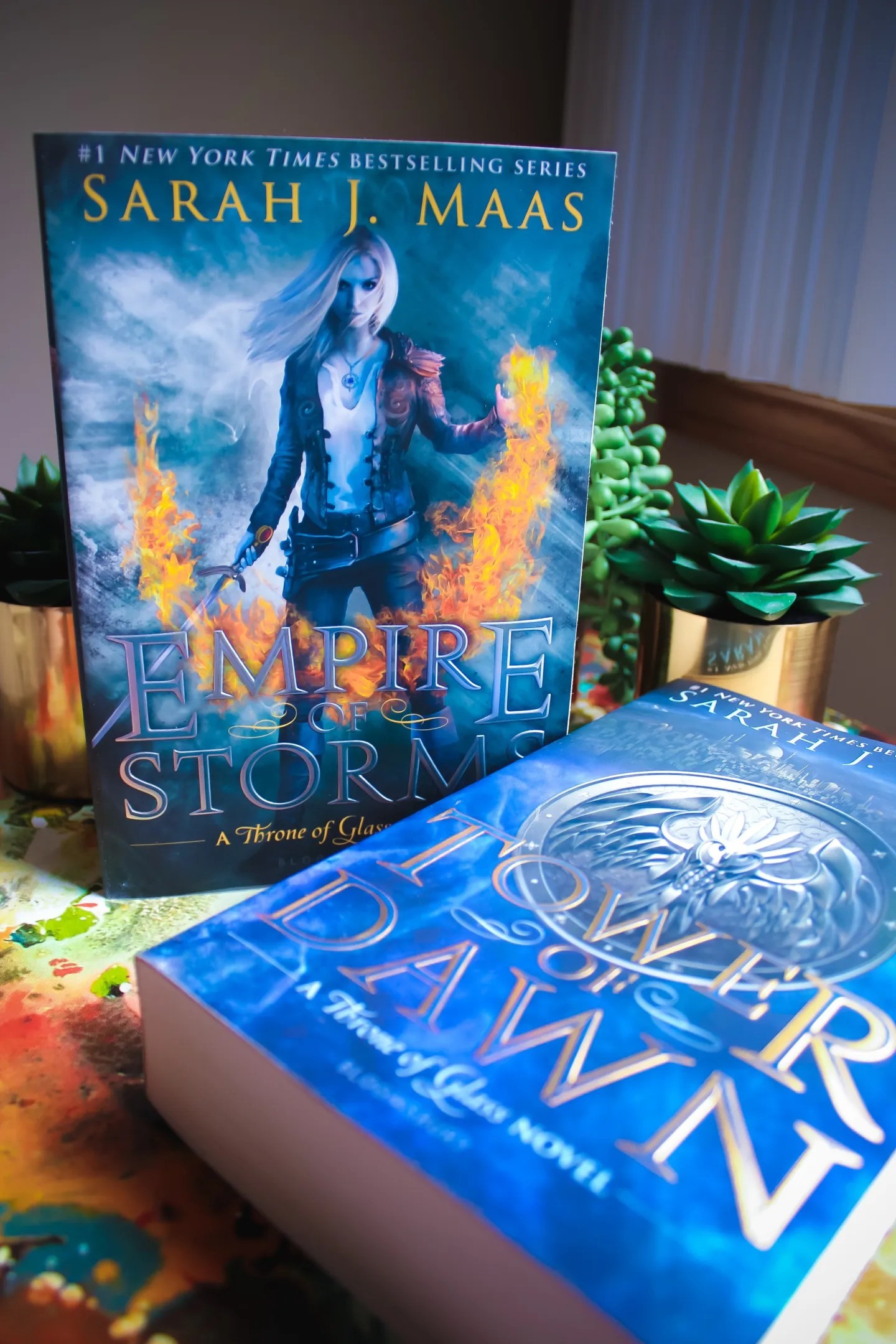 Empire of Storms and Tower of Dawn tandem reading guide book covers