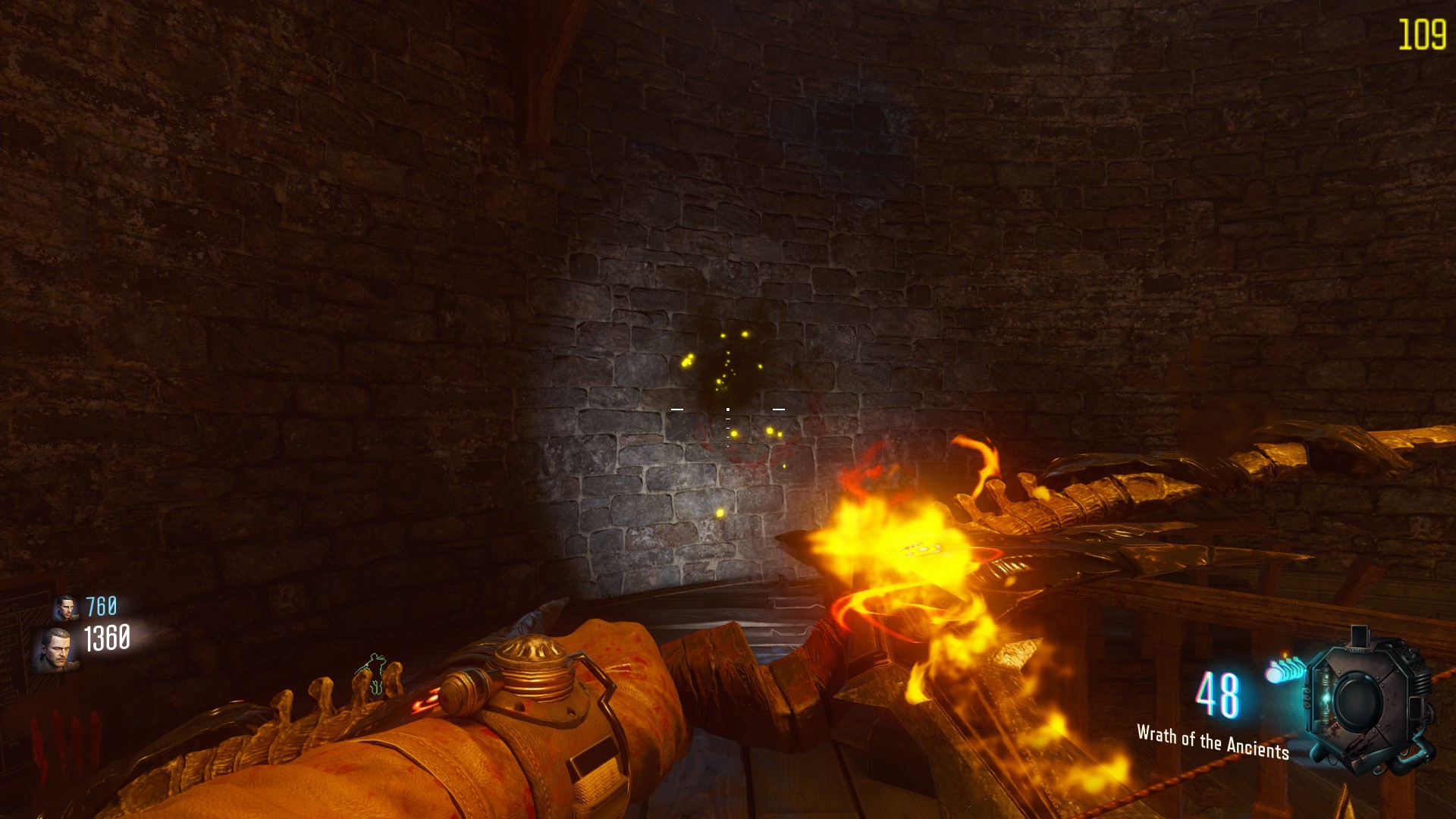 Der Eisendrache Clock Tower Wall: Shoot the marked wall with a charged arrow to reveal the quest item for the Fire Bow Easter Egg.