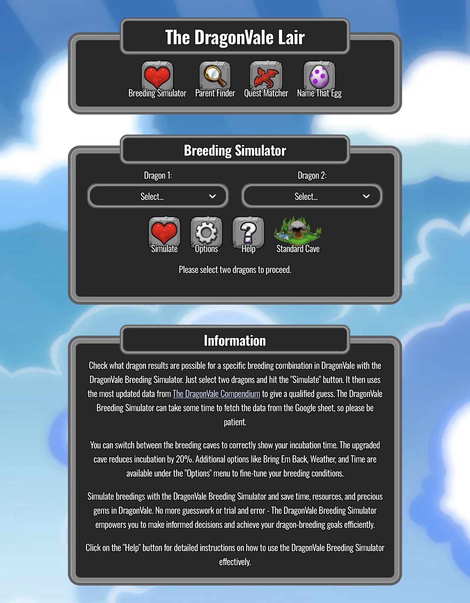 Positive user feedback for the DragonVale Lair Breeding Simulator, highlighting its helpfulness.