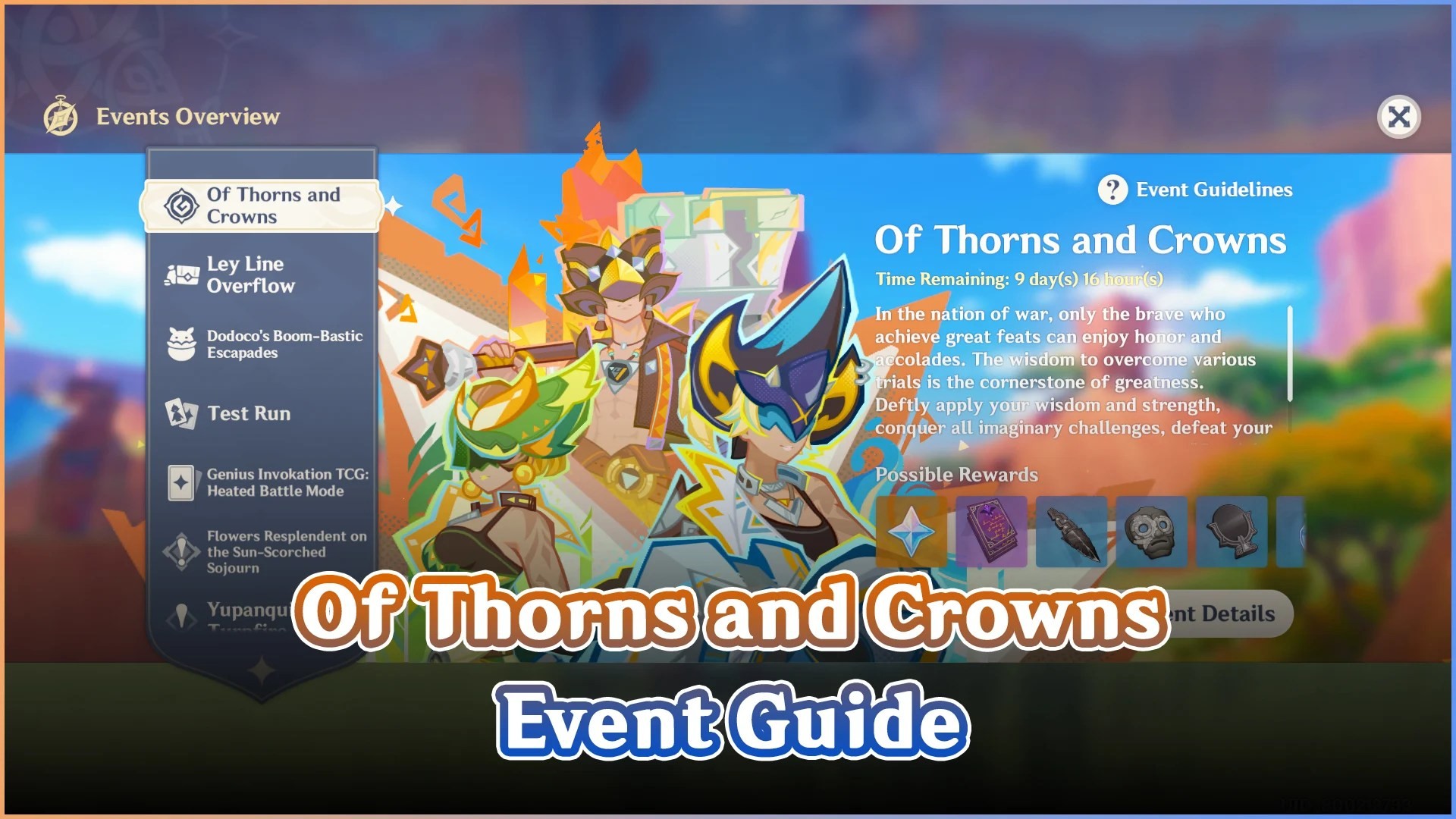 Gameplay Overview for Of Thorns and Crowns Genshin Event