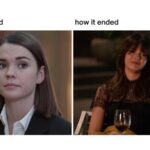 How it started/How it ended meme - Callie in her thrift store finds in the Good Trouble pilot vs. Callie looking amazing in the Good Trouble finale