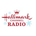 Hallmark Channel Radio logo with blue text on a white background for SiriusXM holiday channel