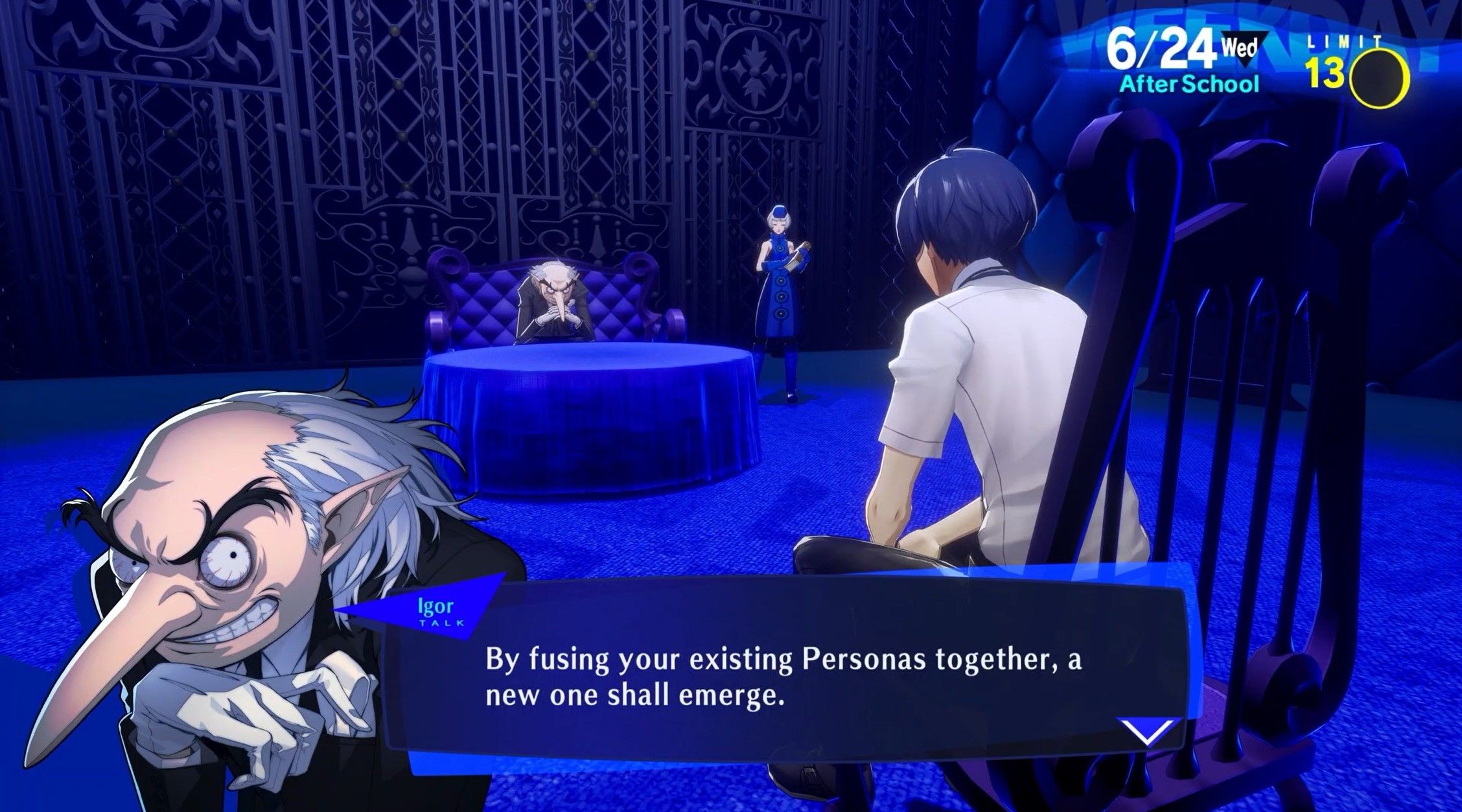 igor in the velvet room explaining how fusion works persona 3 reload fusions p3r