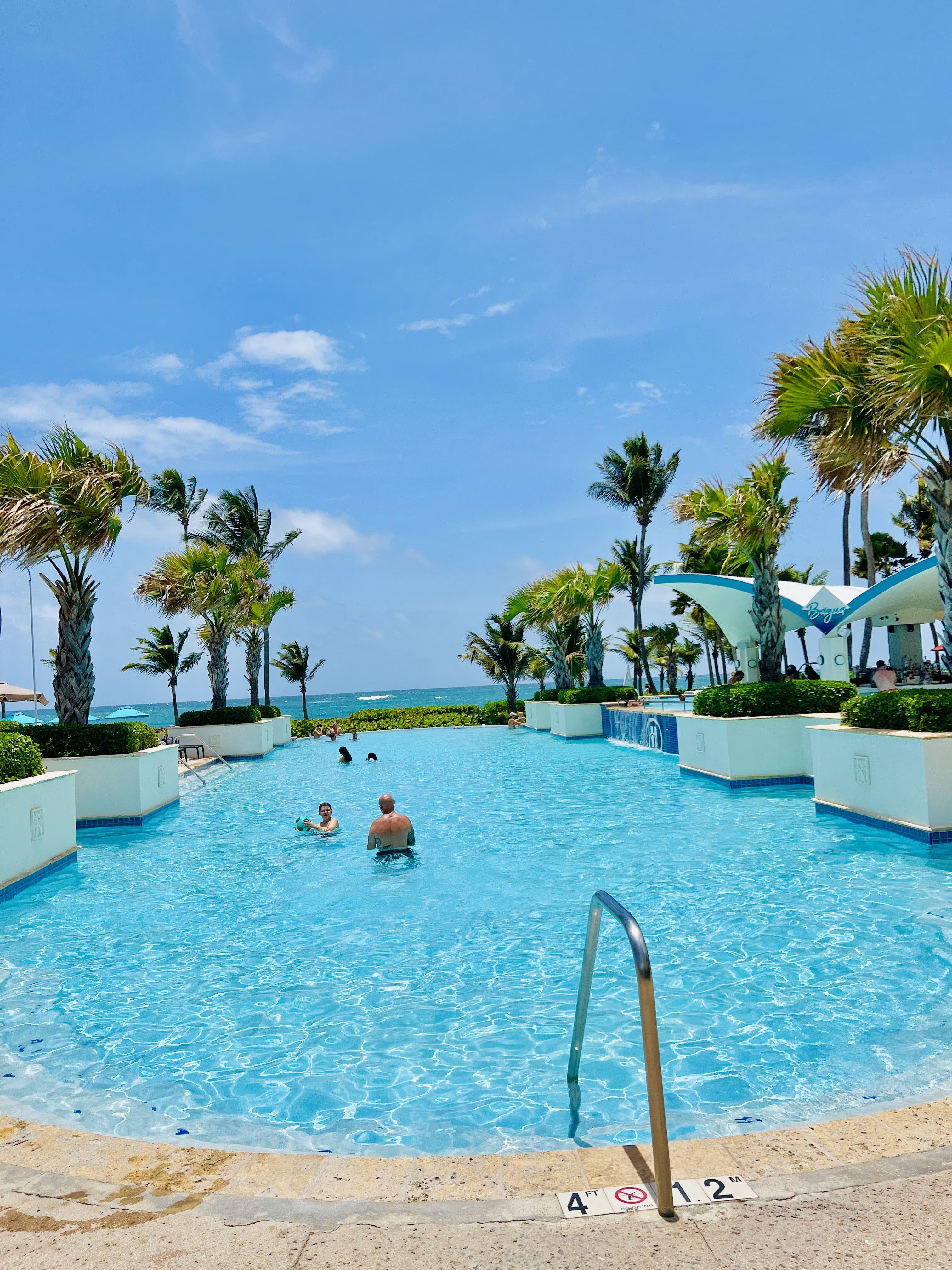 The amazing pool at the Caribe Hilton resort in San Juan, Puerto Rico