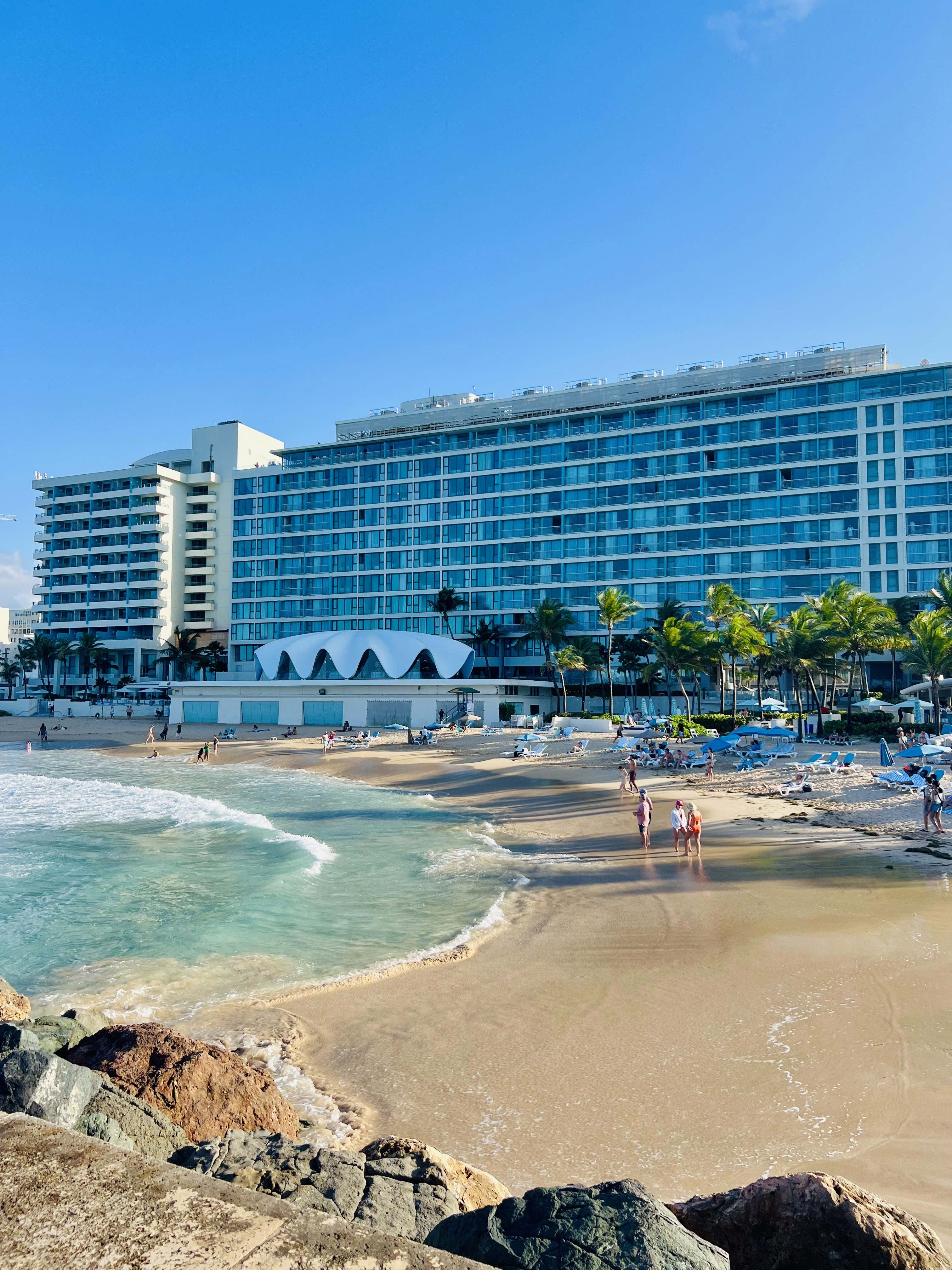 La Concha Renaissance hotel in San Juan, Puerto Rico, viewed from Condado Beach