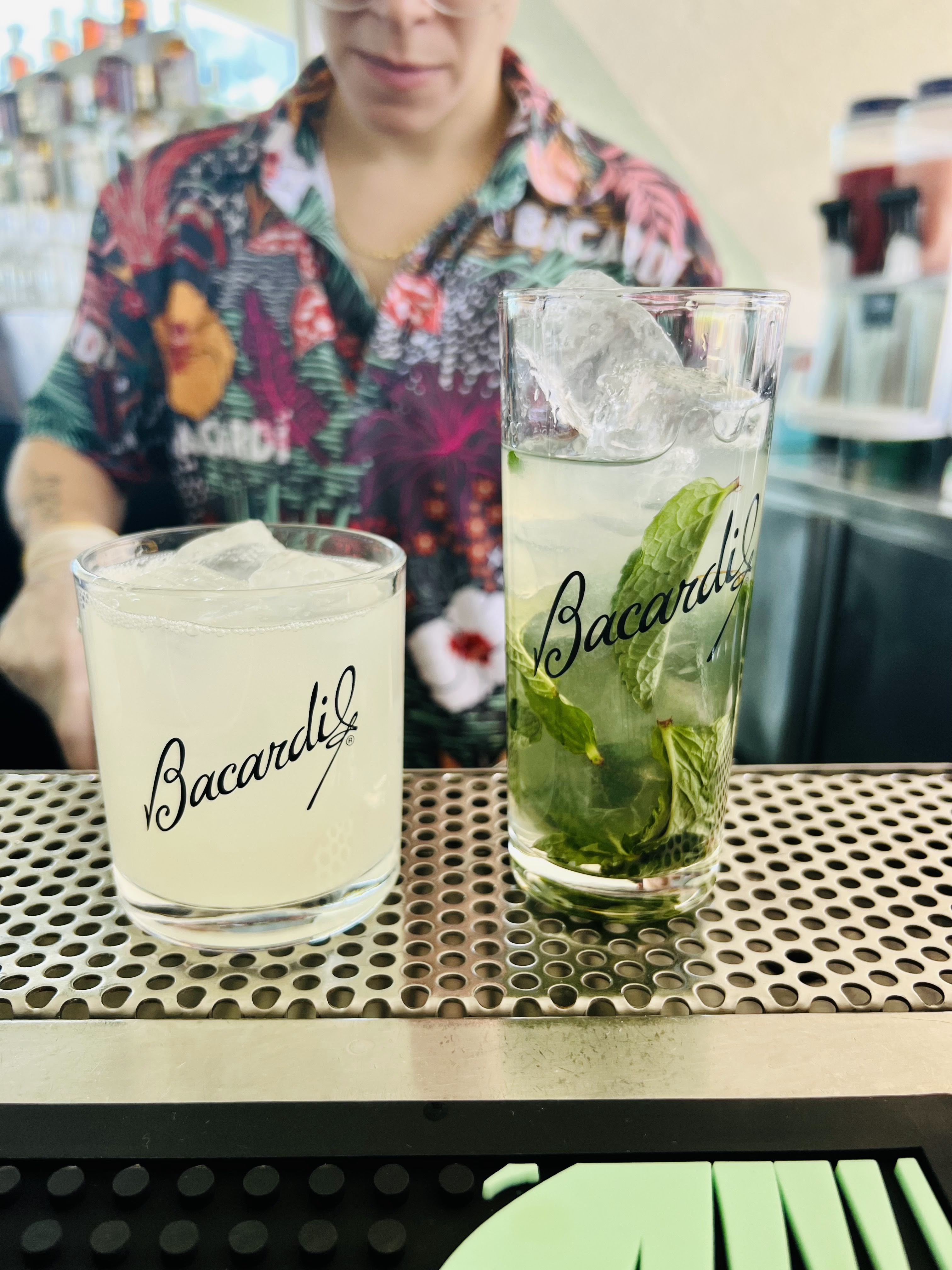 The iconic Bacardi bat logo and distillery buildings at CASA Bacardi in San Juan, Puerto Rico