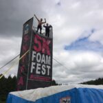 5k Foam Fest participants covered in foam at the starting line