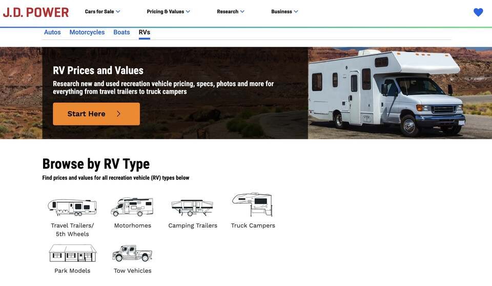 J.D. Power NADA Guides RV value guide