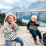 Family enjoying the view at Peyto Lake overlook