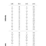 Kids Shoe Size Conversion Chart Portrait