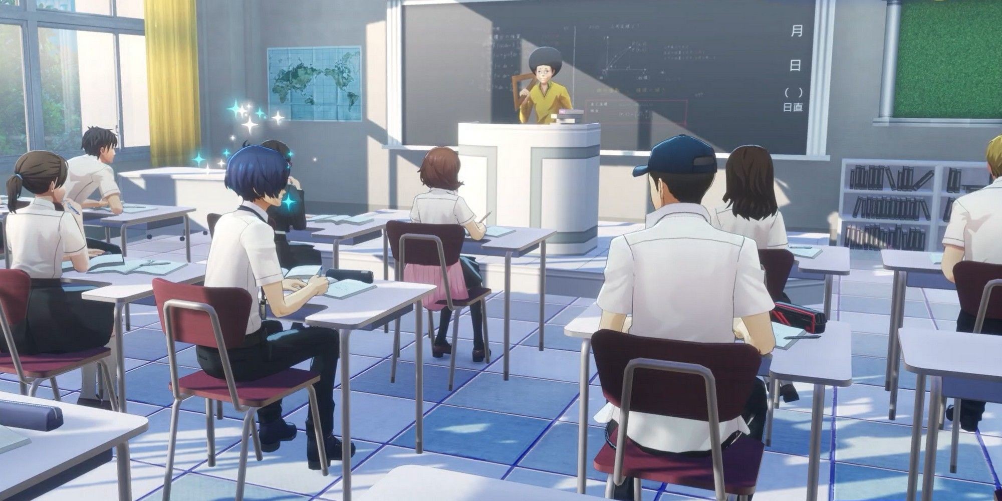 makoto and junpei in class when you get a question right persona 3 reload class answers exam answer guide p3r