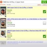 Screenshot of Mavin.io search results showing checkboxes used to select comparable baseball cards for a more accurate value estimate.