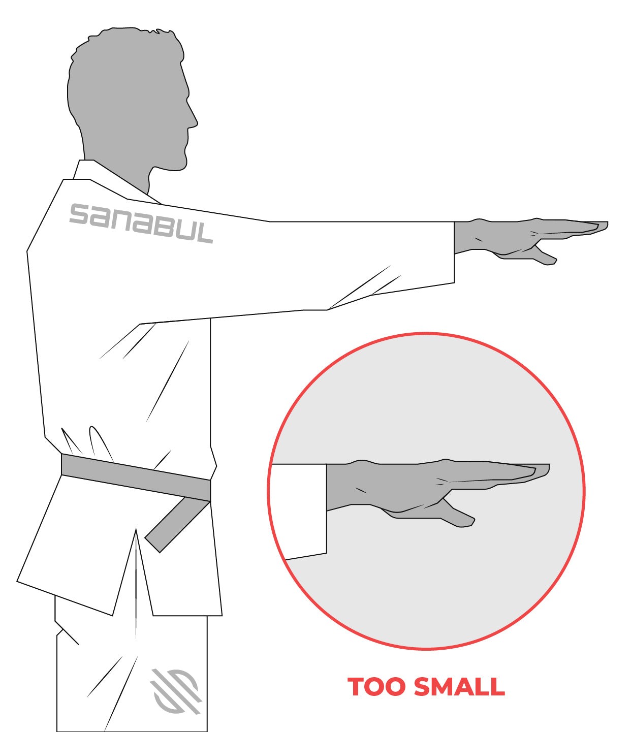 Too Small BJJ Gi Sleeve Length - Gi cuff too short before wrist bone