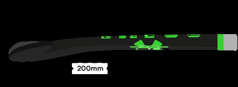 Proto Bow field hockey stick profile, designed for drag flicks (aerials) and 3D skills for attacking positions.