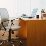 Focused professional working at a clean desk space