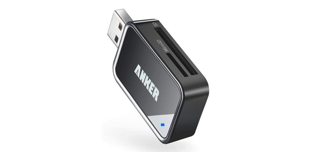 Anker USB 3.0 SD/microSD card reader for fast data transfer and reliable connection.