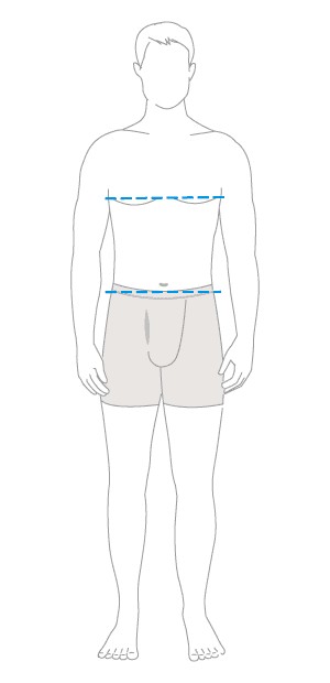 Measuring chest and waist for big and tall men's underwear size guide