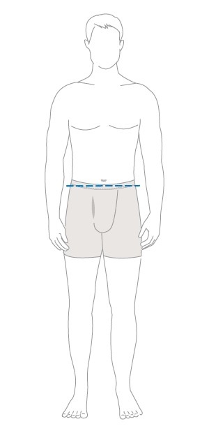 Measuring waist for men's underwear size guide