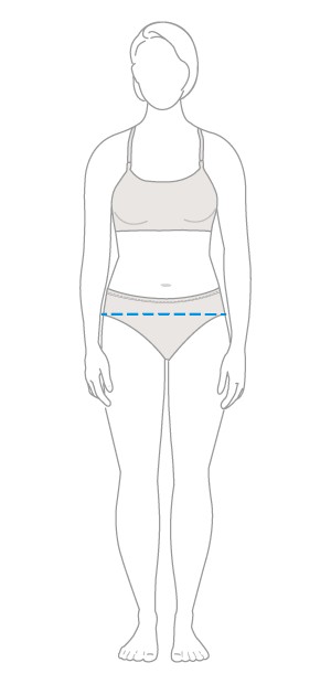 Measuring hips for women's underwear size guide