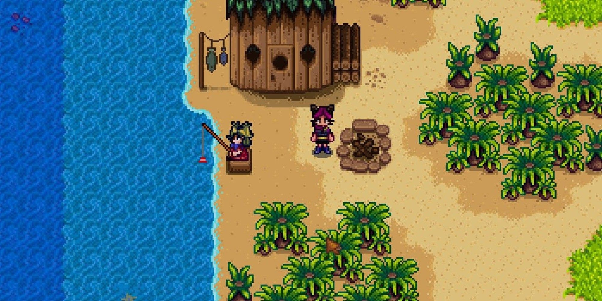 player standing next to birdie on ginger island