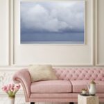 Wall Art Size Guide: Summer Storm No 2 above couch by Cattie Coyle Photography