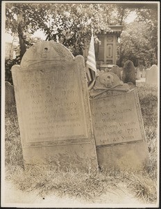 Gravestone of Captain Daniel Malcolm in Copp's Hill Burying Ground, Boston, highlighting historical burial sites.