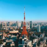 Tokyo Tower from Skylobby at Azabudai Hill