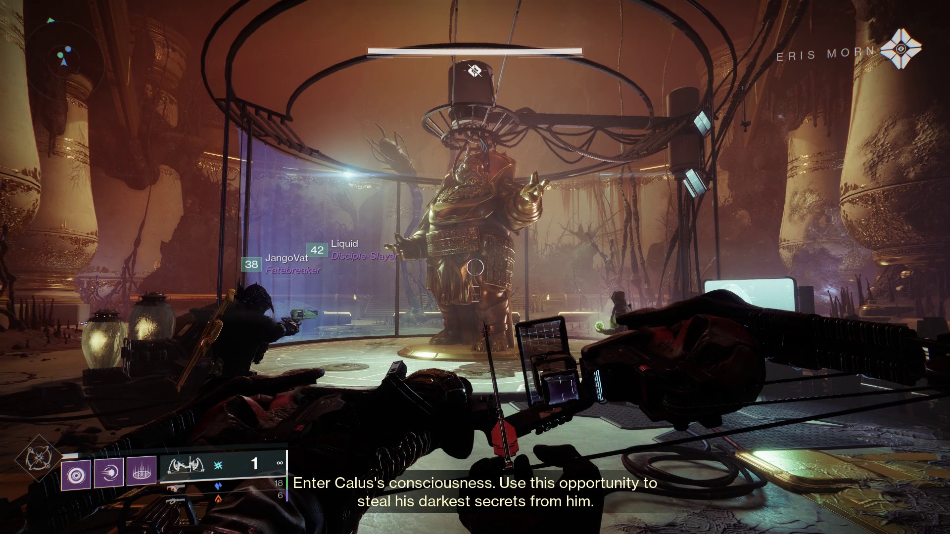 Guardian contemplates Calus statue in Destiny 2 Duality Dungeon