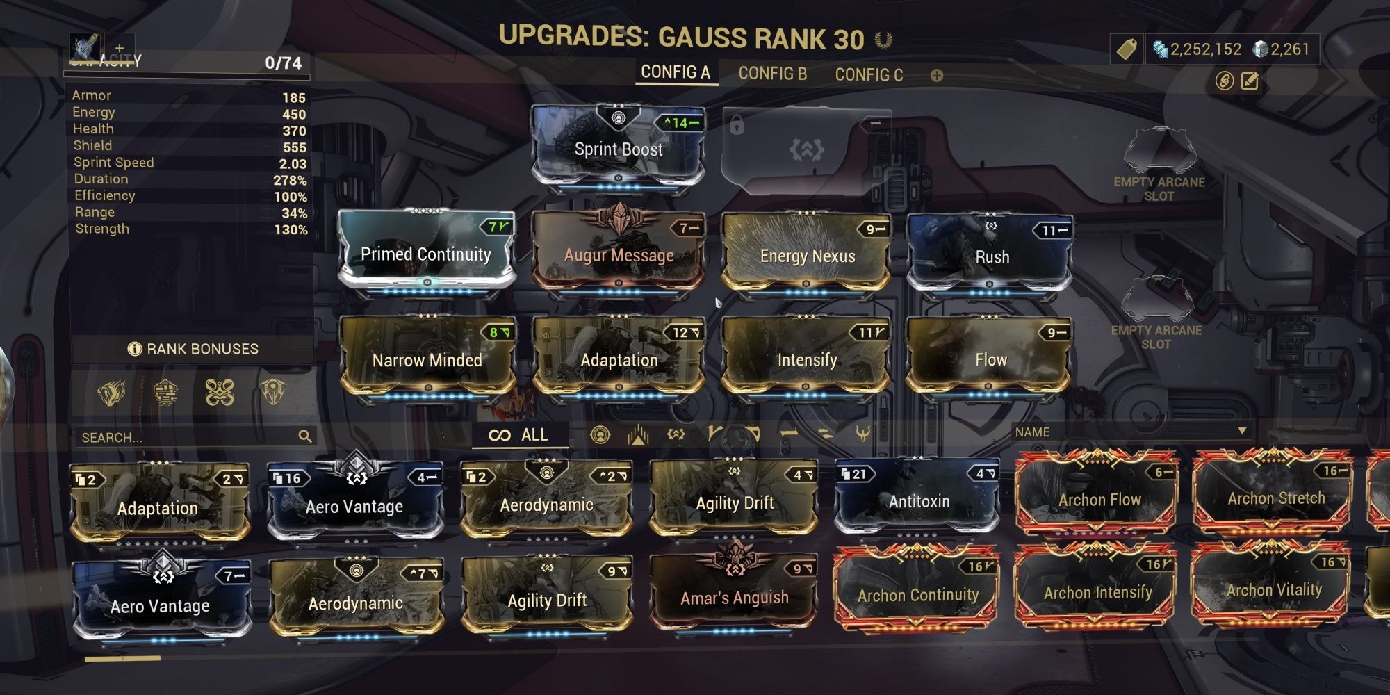 Warframe Gauss Redline Starter Build