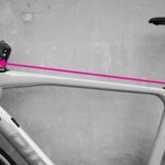 Top tube measurement demonstrated on a bike frame